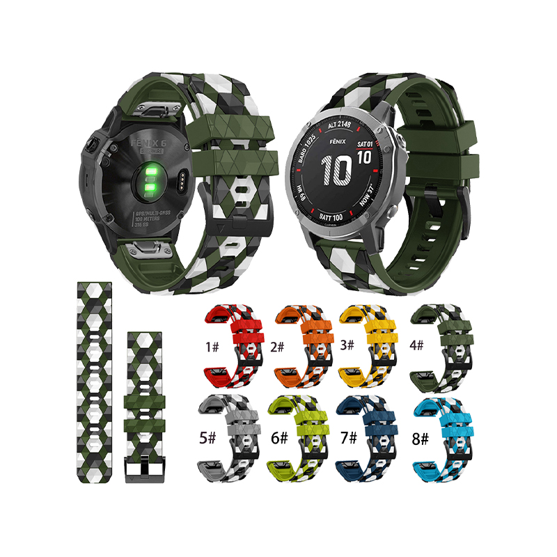 Suitable For Garmin Fenix5/5X/6/6X/7/7X/8-47/8-51 QuickFit Silicone Two-Color Watch Strap 22/26mm