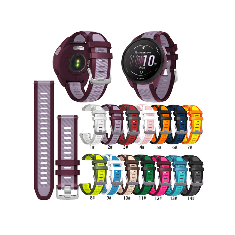 Quickrelease Silicone Two-Tone Watch Strap 20mm Suitable For Garmin/Samsung/Huawei/Suunto And Other Brands Of Watch Strap Replacement