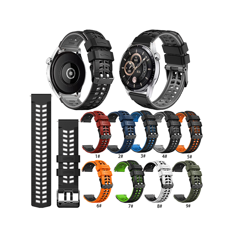 Quickrelease Silicone Two-Tone Watch Strap 22mm Suitable For Garmin/Samsung/Huawei/Suunto And Other Brand Watch Strap Replacement