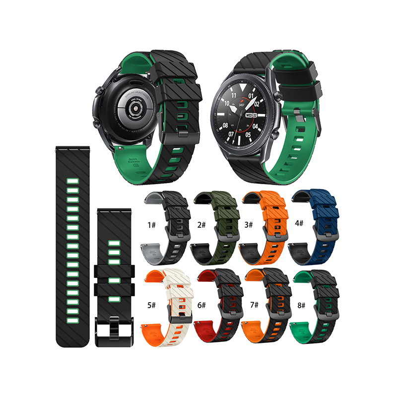 Quickrelease Silicone Two-Tone Watch Strap 22mm Suitable For Garmin/Samsung/Huawei/Suunto And Other Brand Watch Strap Replacement