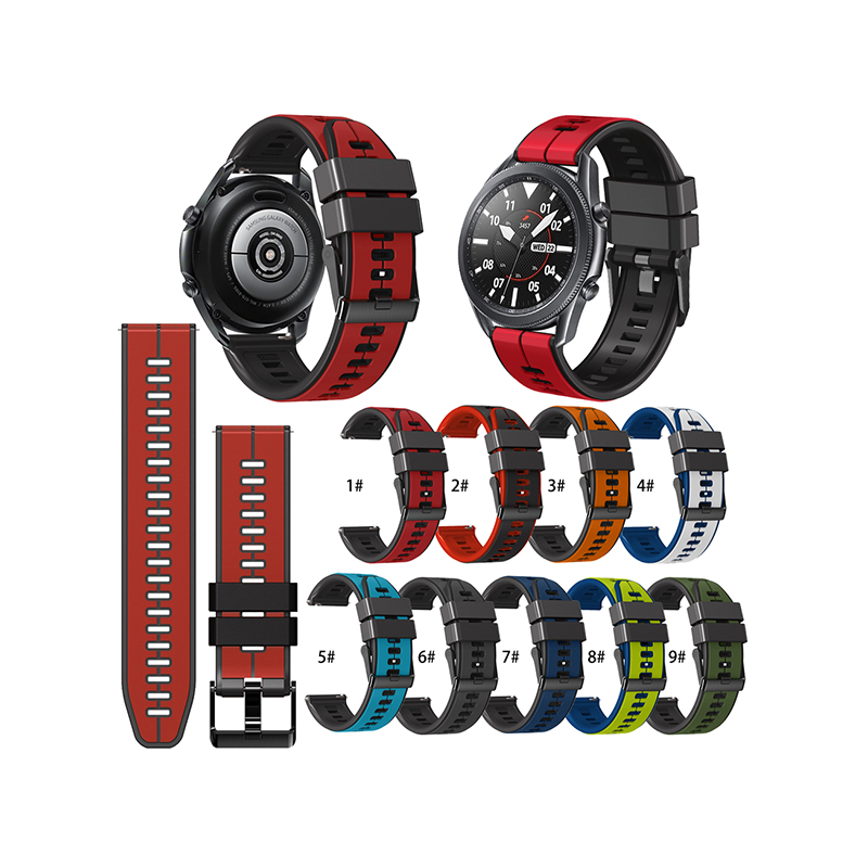 Quickrelease Silicone Two-Tone Watch Strap 20mm Suitable For Garmin/Samsung/Huawei/Suunto And Other Brands Of Watch Strap Replacement