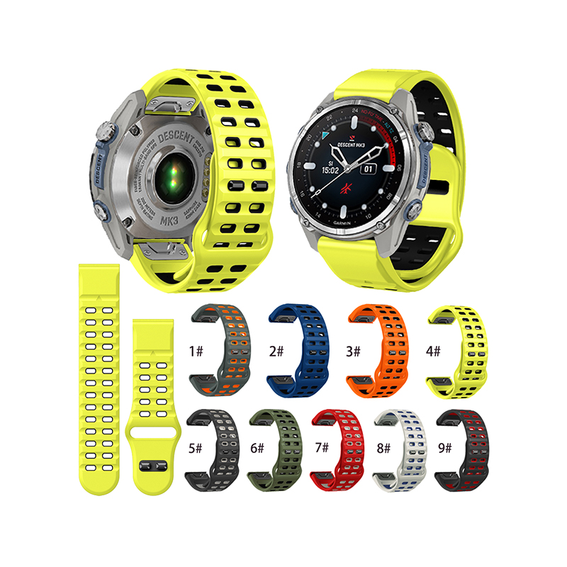 Suitable For Garmin Fenix5/5X/6/6X/7/7X/8-47/8-51 QuickFit Silicone Two-Color Watch Strap 22/26mm