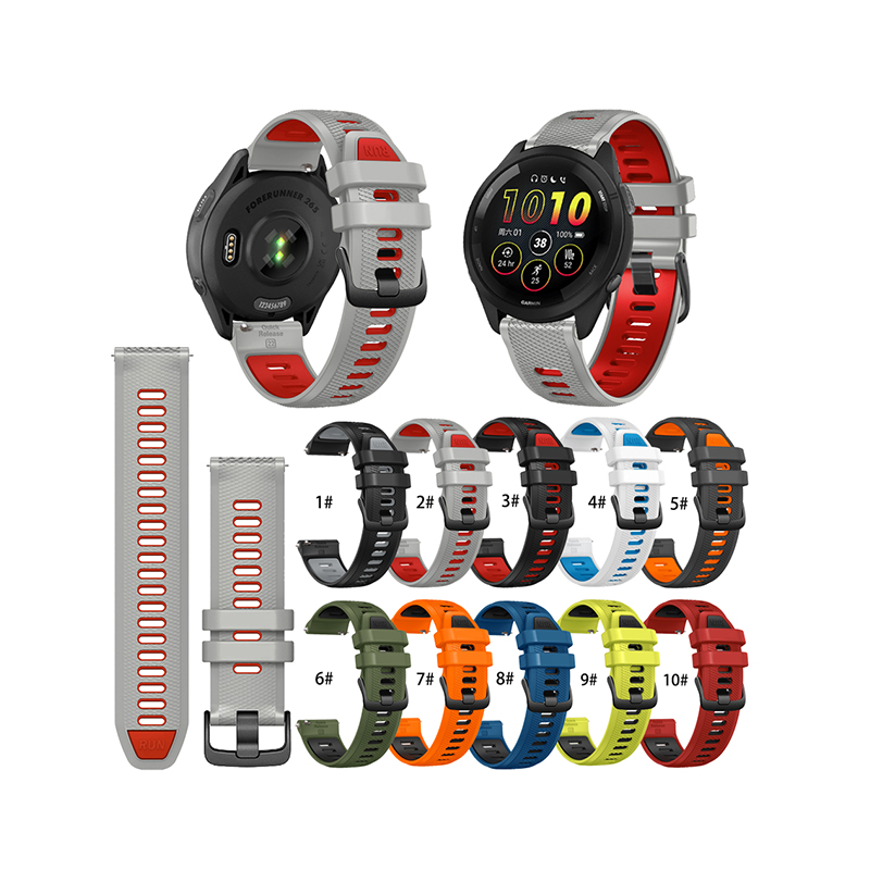 Quickrelease Silicone Two-Tone Watch Strap 22mm Suitable For Garmin/Samsung/Huawei/Suunto And Other Brand Watch Strap Replacement