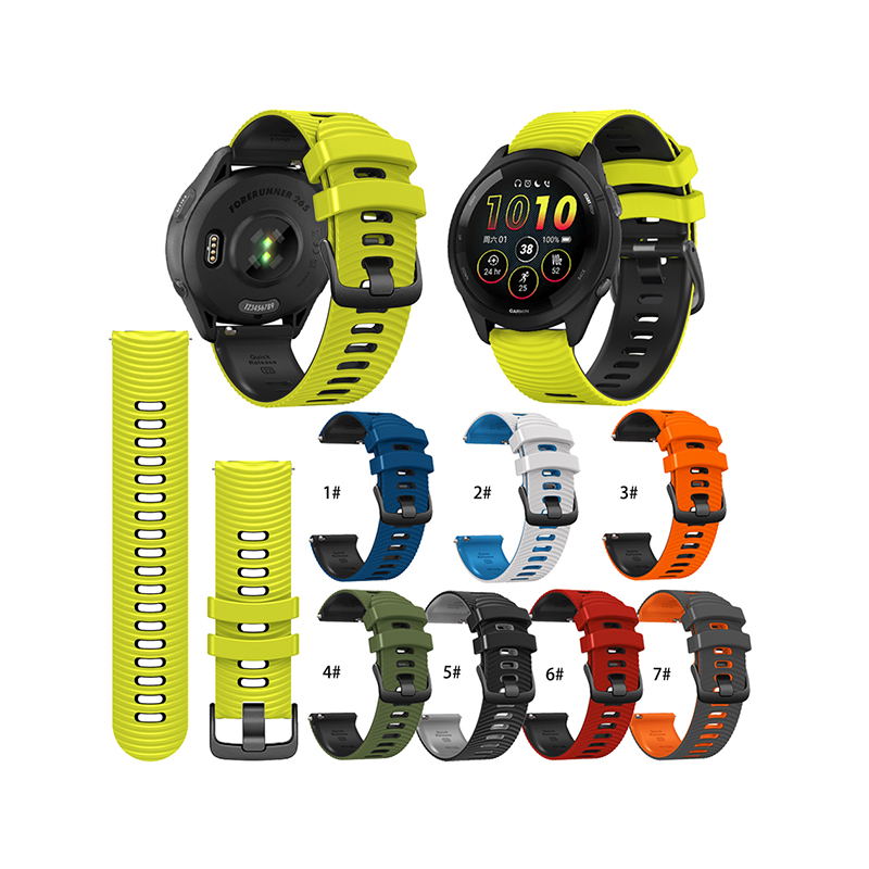 Quickrelease Silicone Two-Tone Watch Strap 22mm Suitable For Garmin/Samsung/Huawei/Suunto And Other Brand Watch Strap Replacement