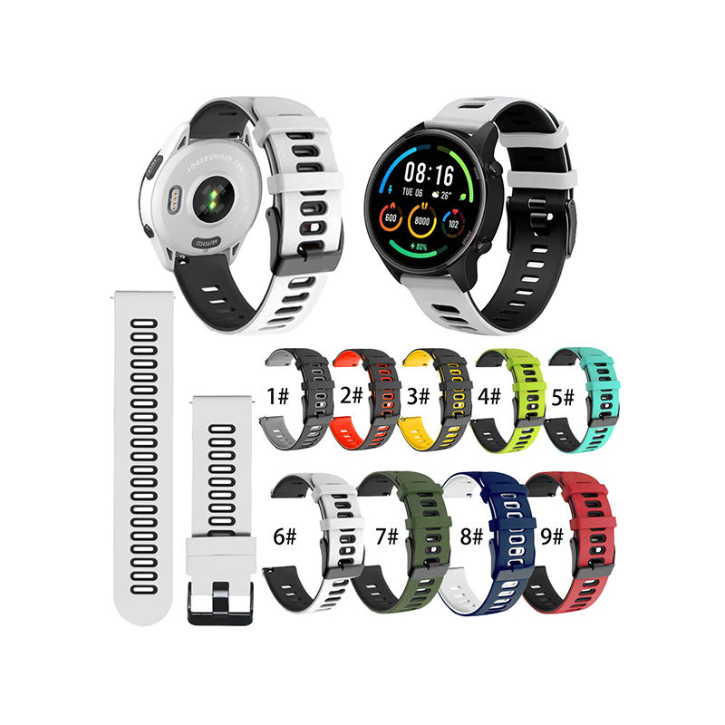 Quickrelease Silicone Two-Tone Watch Strap 20mm Suitable For Garmin/Samsung/Huawei/Suunto And Other Brands Of Watch Strap Replacement