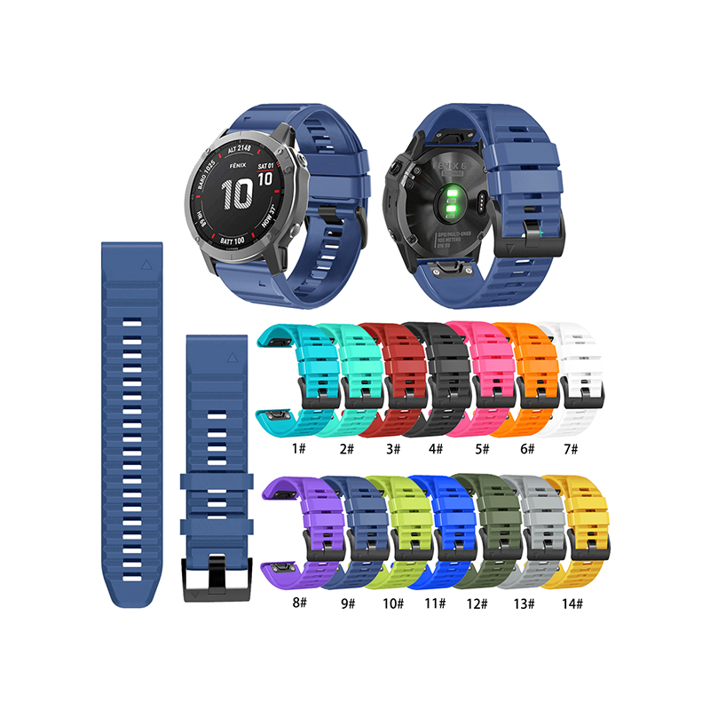 Suitable For Garmin Fenix5/6/7/8-47mm Quickfit Silicone Two-Color Watch Strap 22mm