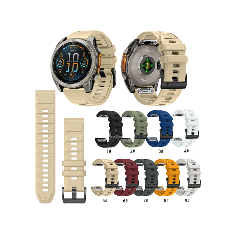 Suitable For Garmin Fenix5x/6x/7x/8-51mm Quickfit Silicone Two-Color Watch Strap 22mm
