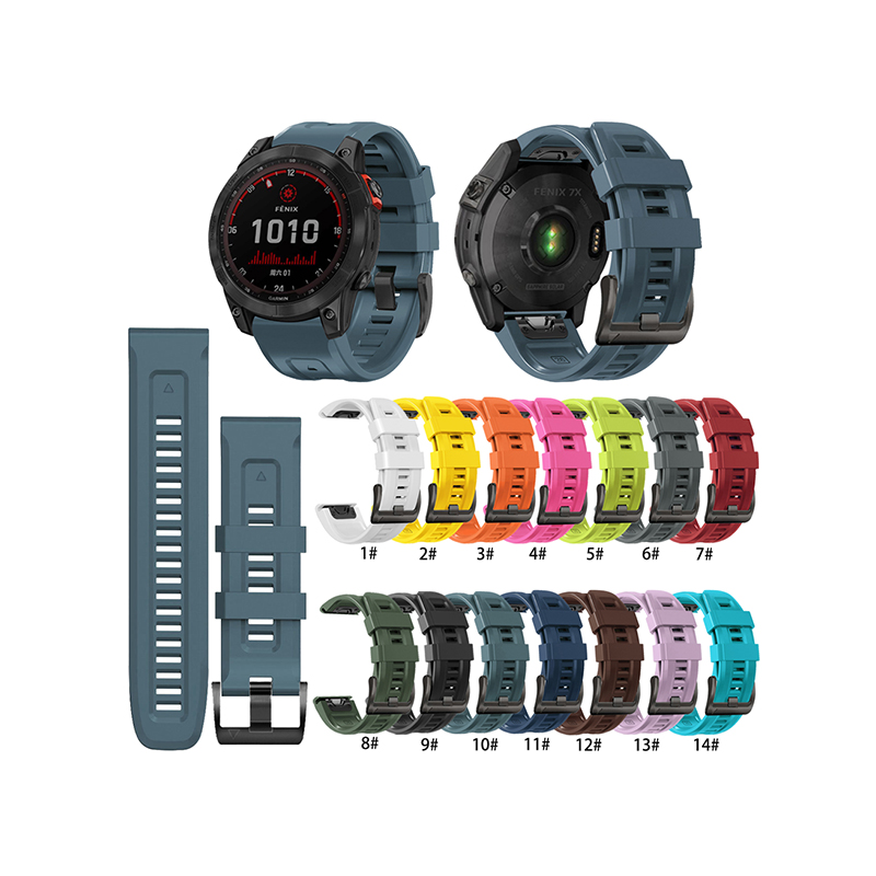 Suitable For Garmin Fenix5/6/7/8-47mm Quickfit Silicone Two-Color Watch Strap 22mm