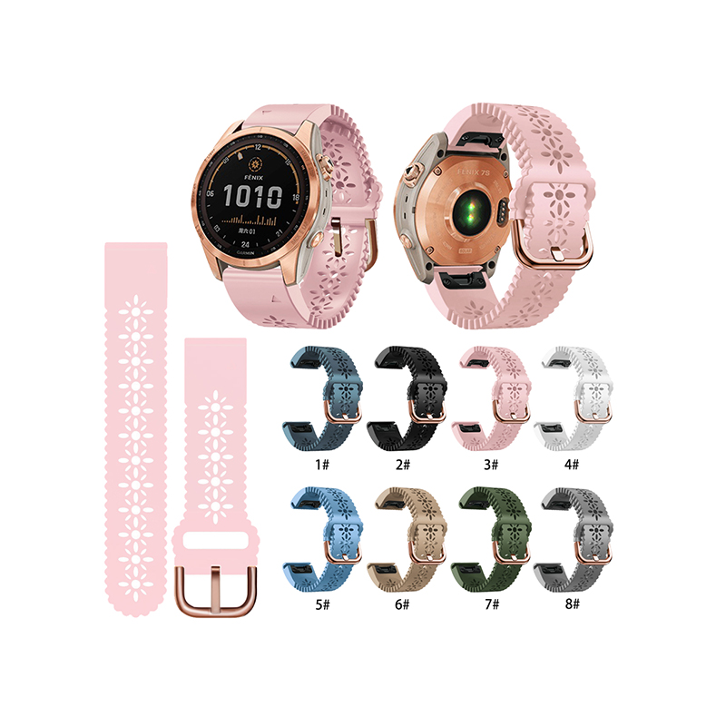 Suitable For Garmin Fēnix 5s/Fēnix 6s/Fēnix 7s/Fenix8-43mm Quickfit Silicone Two-Color Watch Strap 20mm
