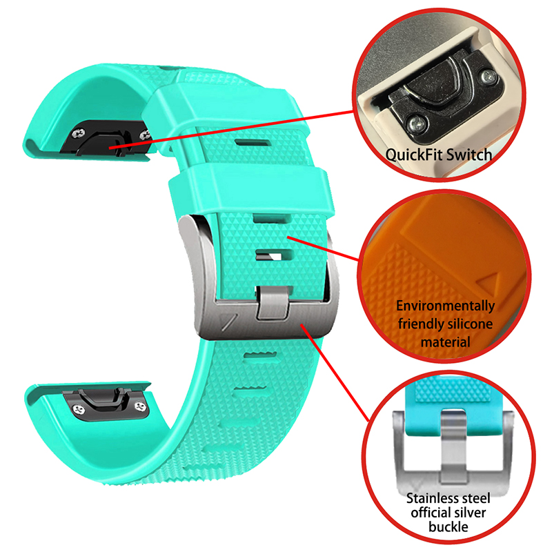 Suitable For Garmin Fēnix 5s/Fēnix 6s/Fēnix 7s/Fenix8-43mm Quickfit Silicone Two-Color Watch Strap 20mm
