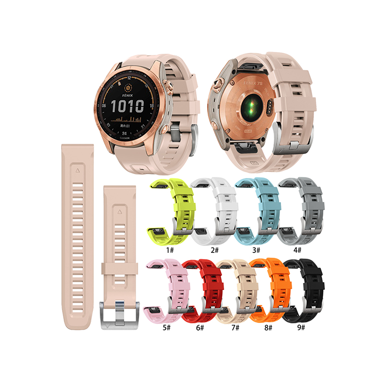 Suitable For Garmin Fēnix 5s/Fēnix 6s/Fēnix 7s/Fenix8-43mm Quickfit Silicone Two-Color Watch Strap 20mm