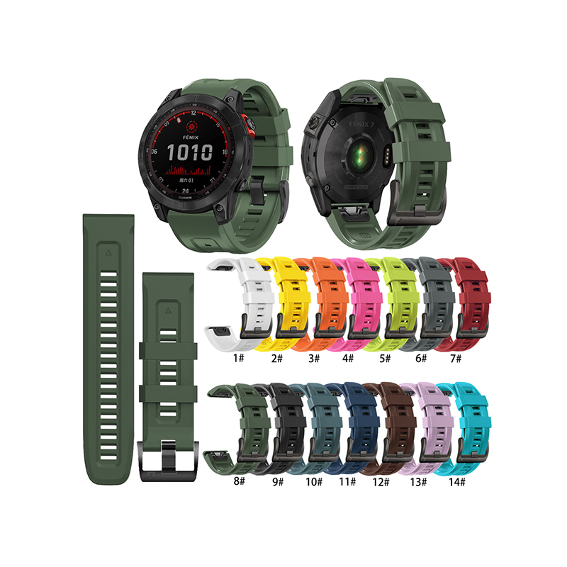 Suitable For Garmin Fenix5x/6x/7x/8-51mm Quickfit Silicone Two-Color Watch Strap 22mm