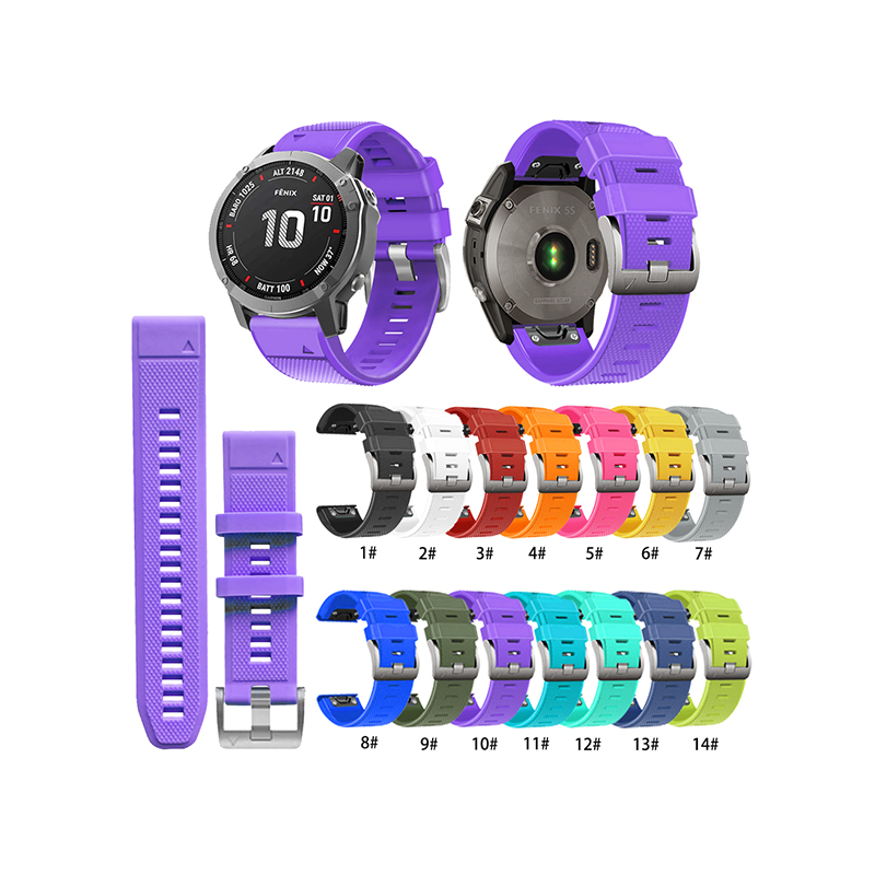 Suitable For Garmin Fēnix 5s/Fēnix 6s/Fēnix 7s/Fenix8-43mm Quickfit Silicone Two-Color Watch Strap 20mm