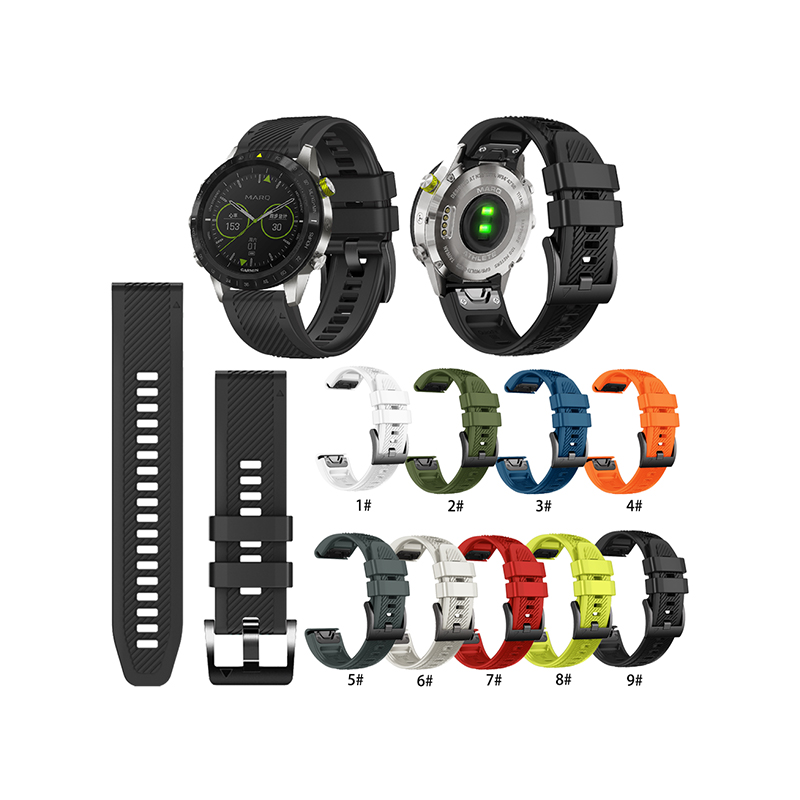 Suitable For Garmin Fenix5/6/7/8-47mm Quickfit Silicone Two-Color Watch Strap 22mm