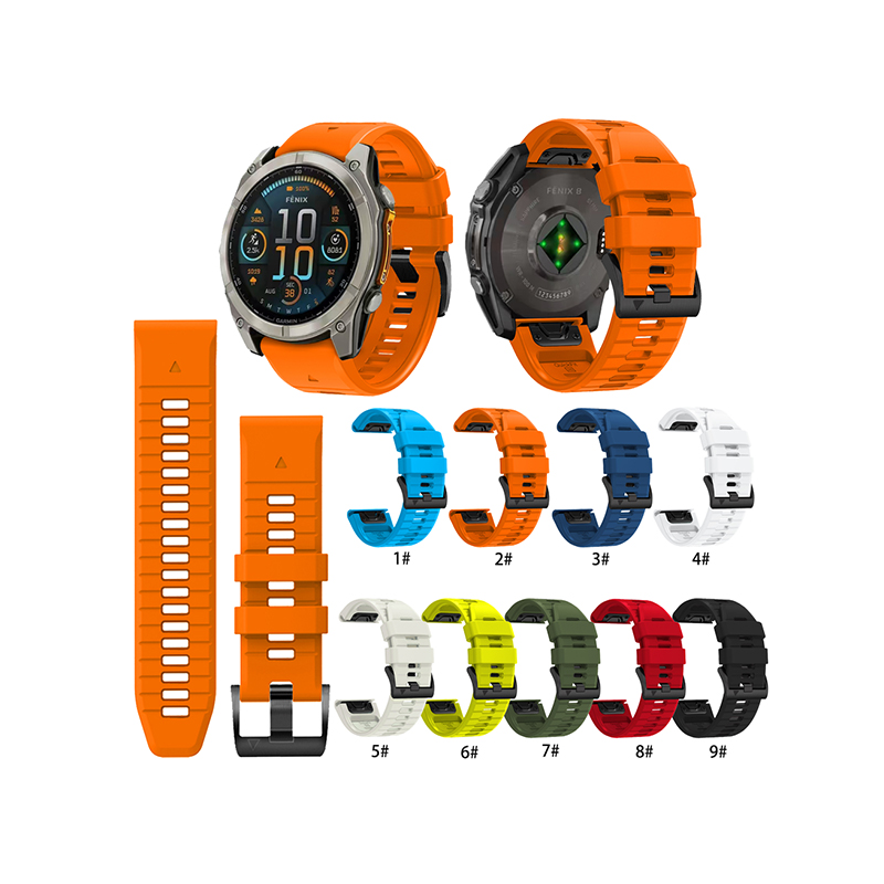 Suitable For Garmin Fenix5x/6x/7x/8-51mm Quickfit Silicone Two-Color Watch Strap 22mm