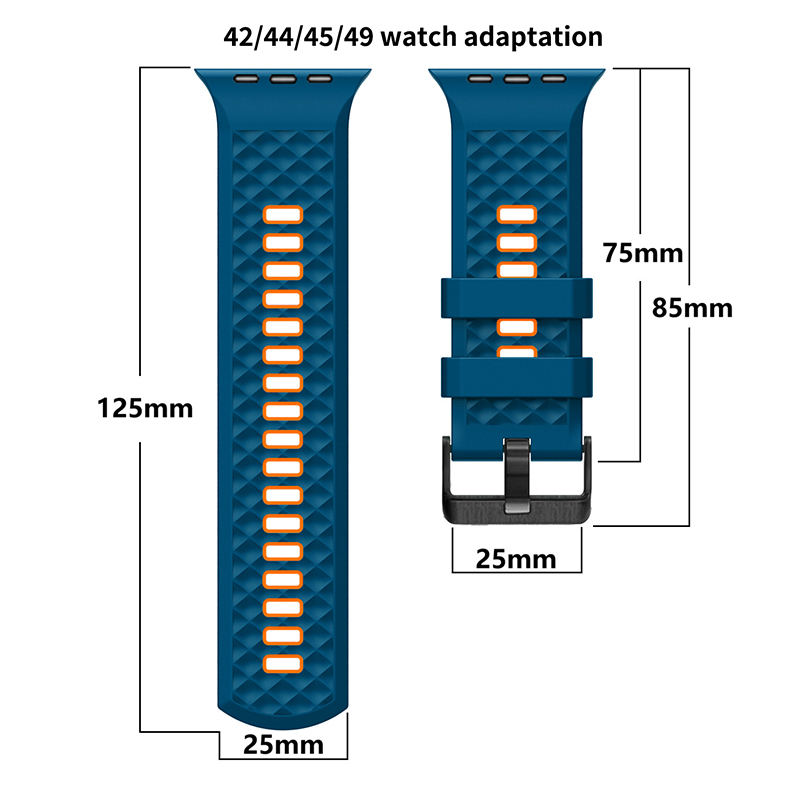 Suitable For Apple Watch/Iwatch42/44/45/49 Dial Silicone Two-Color Strap