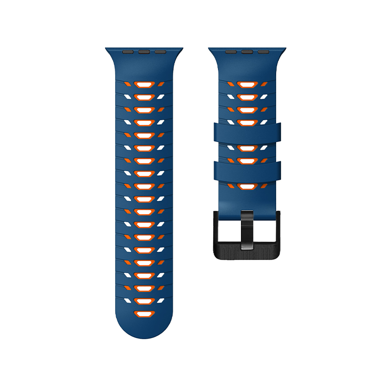 Suitable For Apple Watch/Iwatch42/44/45/49 Dial Silicone Two-Color Strap