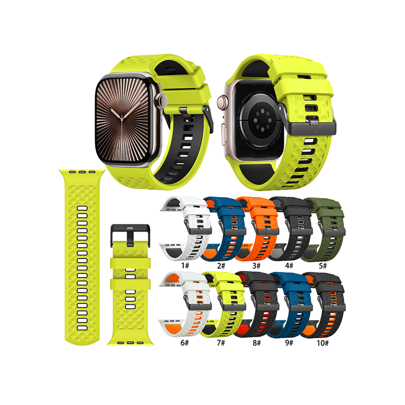 Suitable For Apple Watch/Iwatch42/44/45/49 Dial Silicone Two-Color Strap
