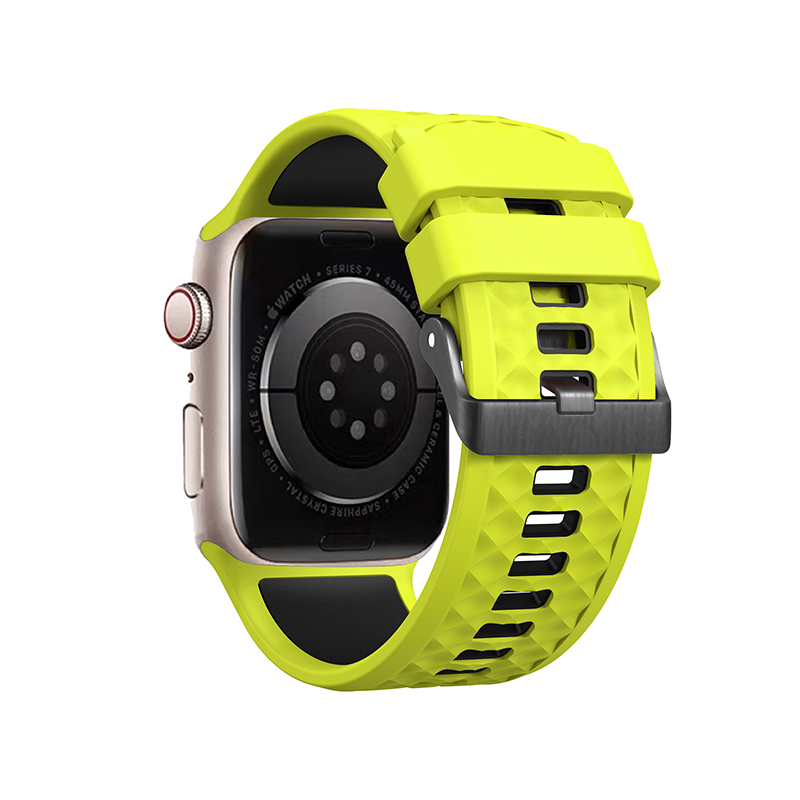 Suitable For Apple Watch/Iwatch42/44/45/49 Dial Silicone Two-Color Strap