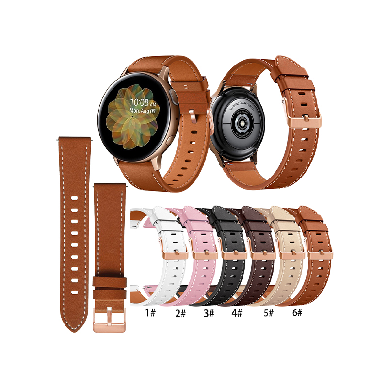 Suitable For Samsung Galaxy Watch 4.5.6.7 Leather Strap 20mm