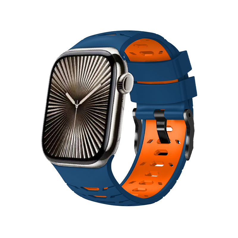 Suitable For Apple Watch/Iwatch42/44/45/49 Dial Silicone Two-Color Strap